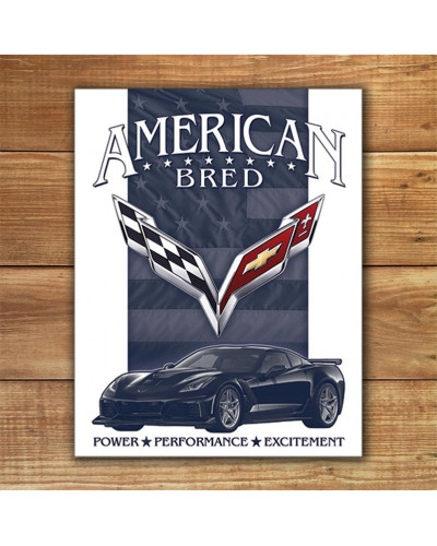 Fém tábla Corvette - American Bred 40 cm x 32 cm