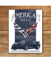 Plechová cedule Corvette - American Bred 40 cm x 32 cm w
