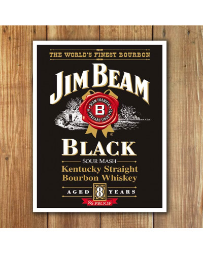 Fém tábla Jim Beam - Black label 32 cm x 40 cm