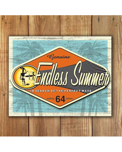 Plechová cedule Endless Summer - Genuine 40 cm x 32 cm w