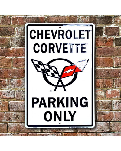 Fém tábla Chevrolet Corvette Parking 30 cm x 45 cm