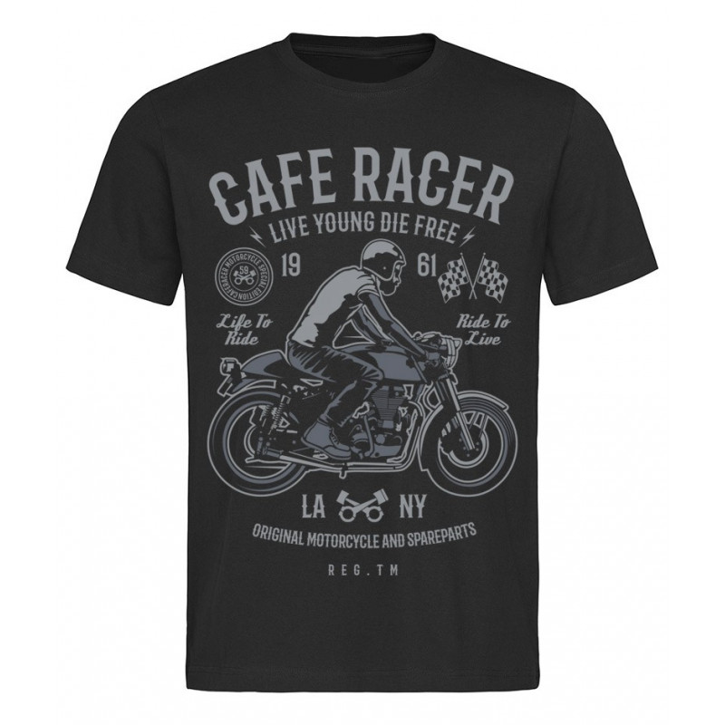 Férfi póló Cafe Racer 1961 fekete