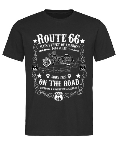Férfi póló Route 66 On The Road fekete