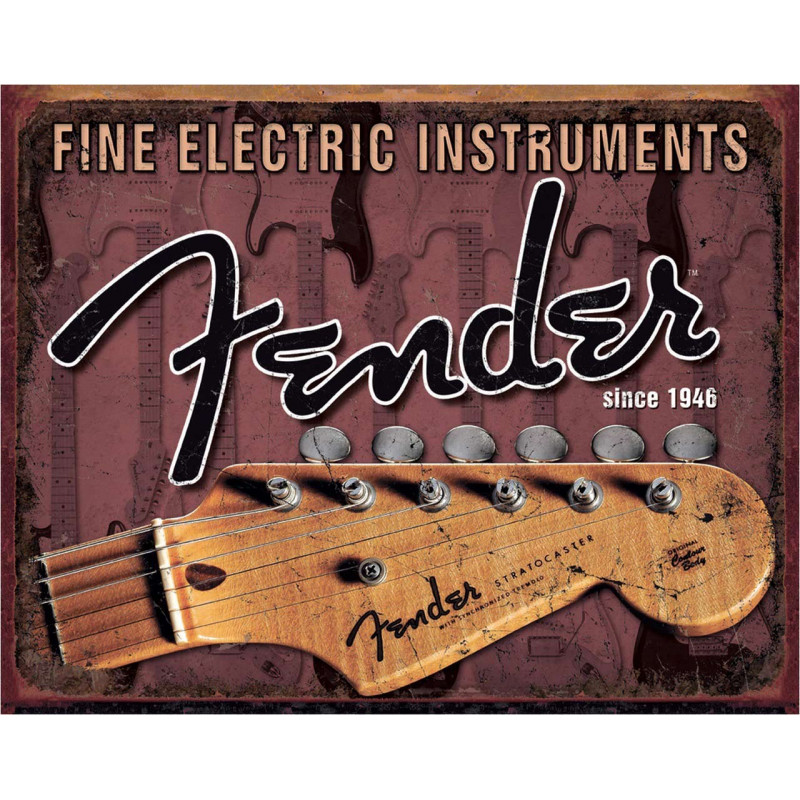 Fém tábla Fender- Headstock 40 cm x 32 cm