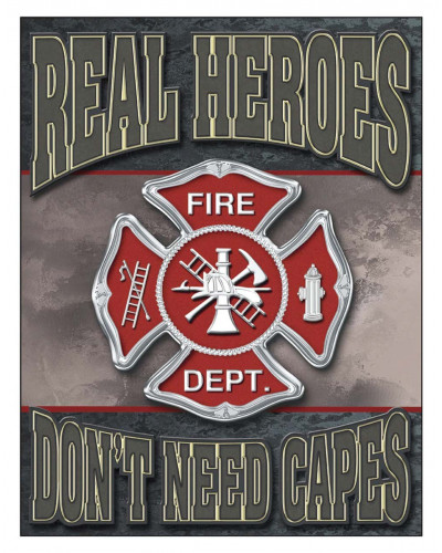 Fém tábla Real Heroes - Firemen 40 cm x 32 cm
