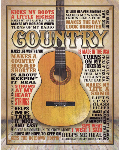 Fém tábla Country - Made in America 40 cm x 32 cm