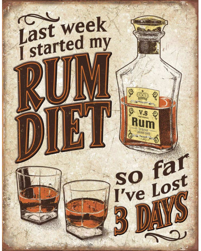 Fém tábla Rum Diet 32 cm x 40 cm
