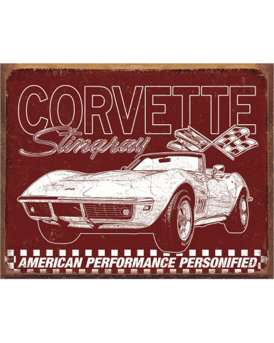 Fém tábla Corvette - 69 Stingray 40 cm x 32 cm