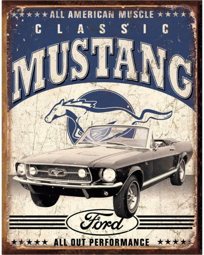 Fém tábla Classic Ford Mustang 40 cm x 32 cm