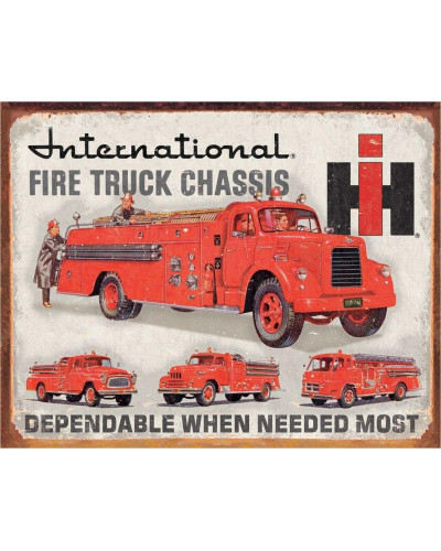 Fém tábla International Fire Truck Chassis 40 cm x 32 cm