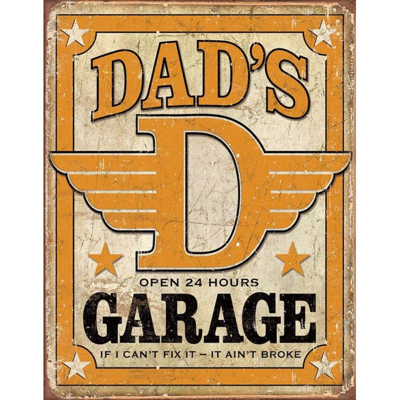 Fém tábla Dads Garage 40 cm x 32 cm