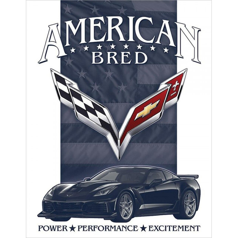 Fém tábla Corvette - American Bred 40 cm x 32 cm