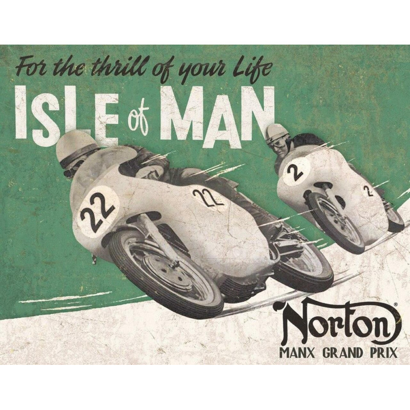 Fém tábla Norton - Isle of Man 40 cm x 32 cm