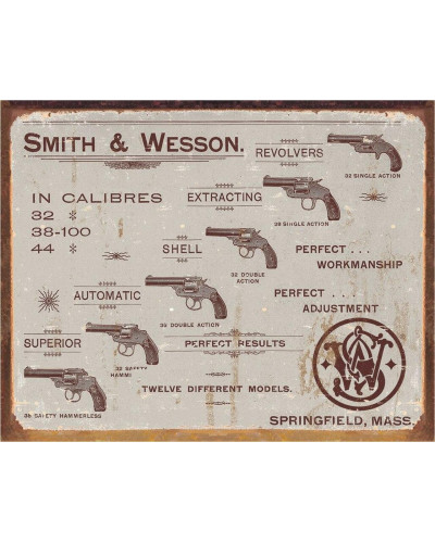 Fém tábla S&W - Revolver 40 cm x 32 cm