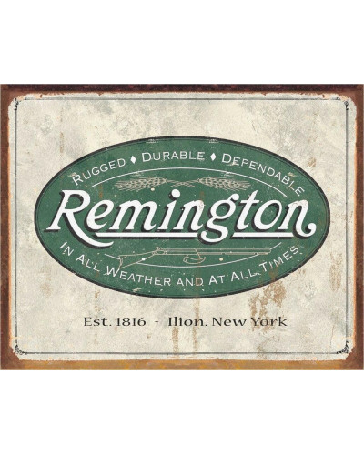 Fém tábla Remington - Weathered Logo 40 cm x 32 cm