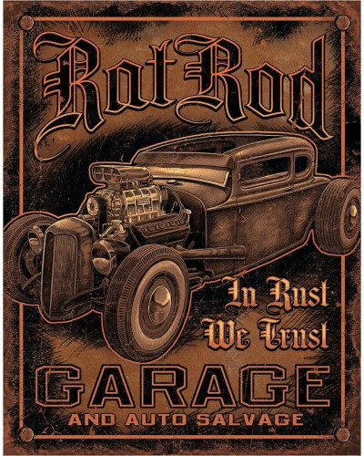 Fém tábla Rat Rod Garage 32 cm x 40 cm
