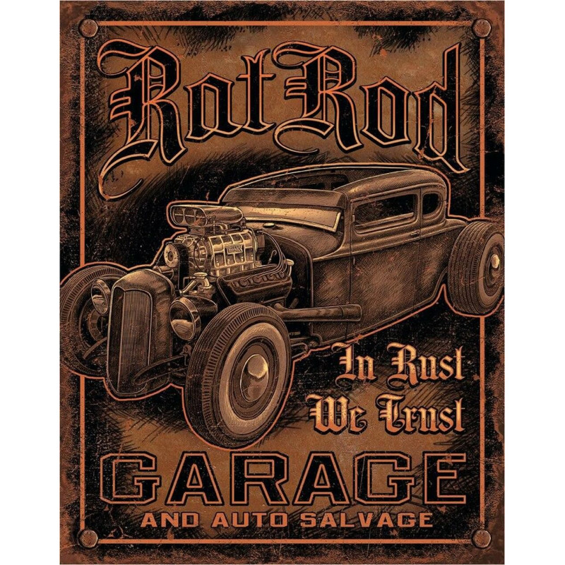 Fém tábla Rat Rod Garage 32 cm x 40 cm