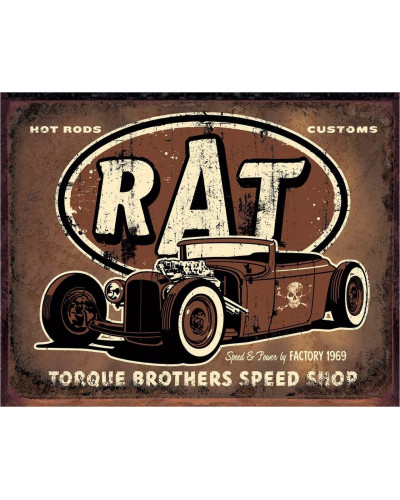 Fém tábla Torque - Rat Rod 40 cm x 32 cm