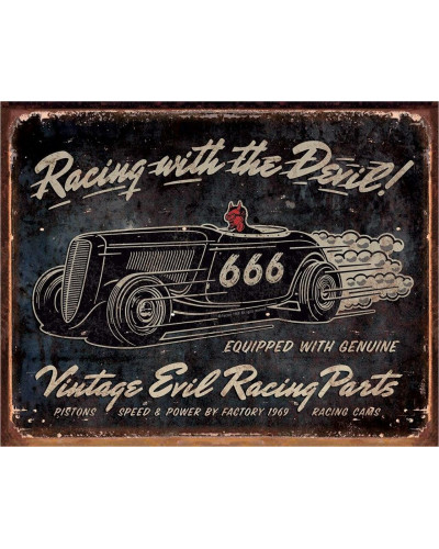 Fém tábla Vintage Evil Racing 40 cm x 32 cm