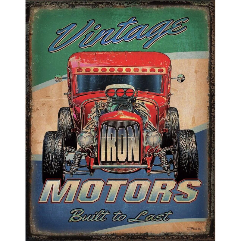 Fém tábla Vintage Motors 40 cm x 32 cm