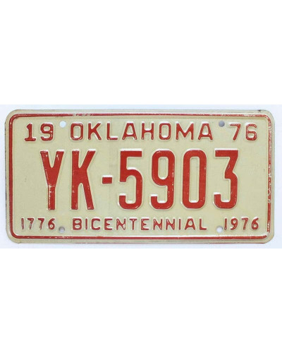 Amerikai rendszám Oklahoma Bicentennial 1976