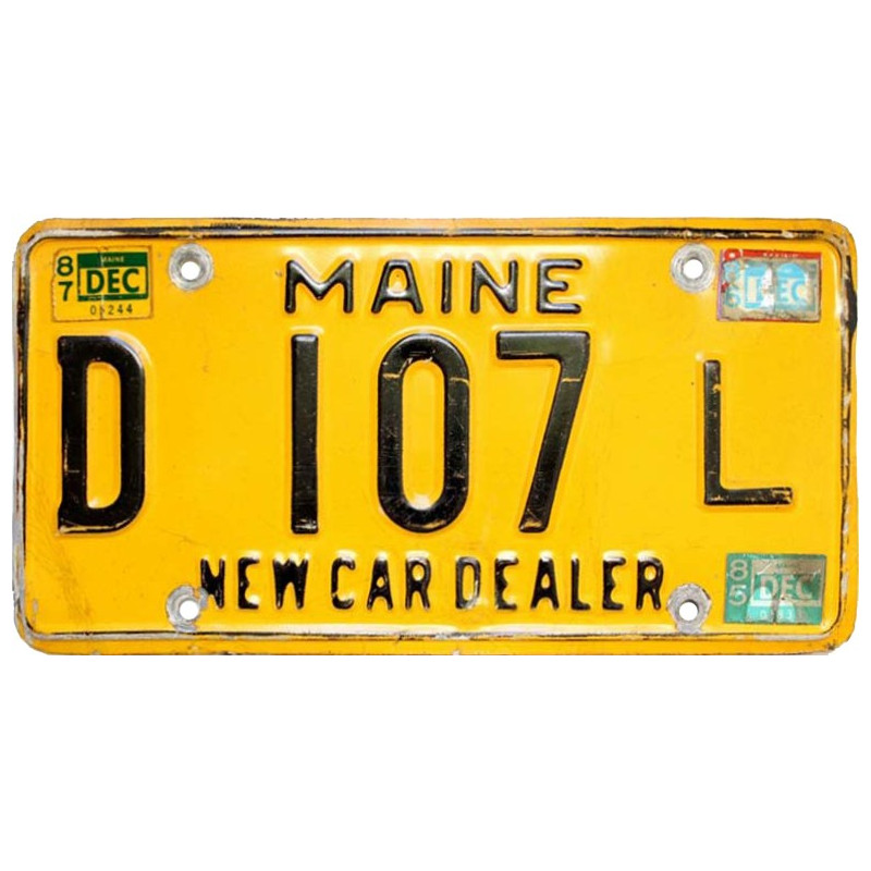 Amerikai rendszám Maine Yellow D 107