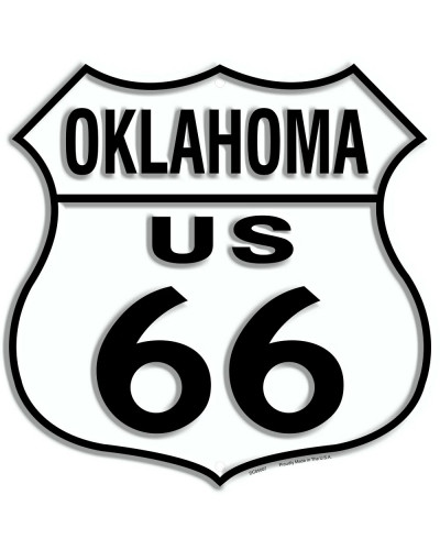 Fém tábla Route 66 Oklahoma Shield 30 cm x 30 cm