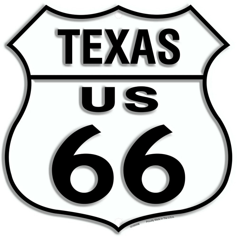 Fém tábla Route 66 Texas Shield 30 cm x 30 cm