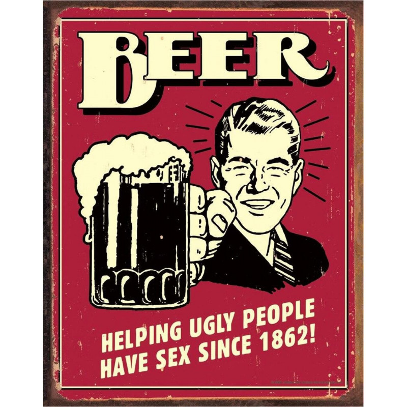 Fém tábla Beer - Ugly People 40 cm x 32 cm