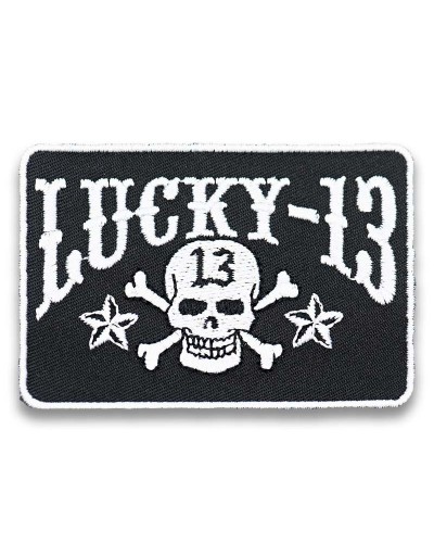 Motoros tapasz Lucky 13 Skull Stars 8 cm x 5 cm