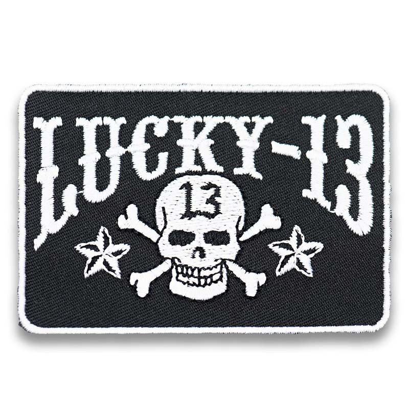 Motoros tapasz Lucky 13 Skull Stars 8 cm x 5 cm