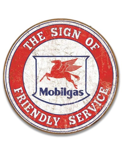 Fém tábla Mobilgas Friendly Service round 30 cm