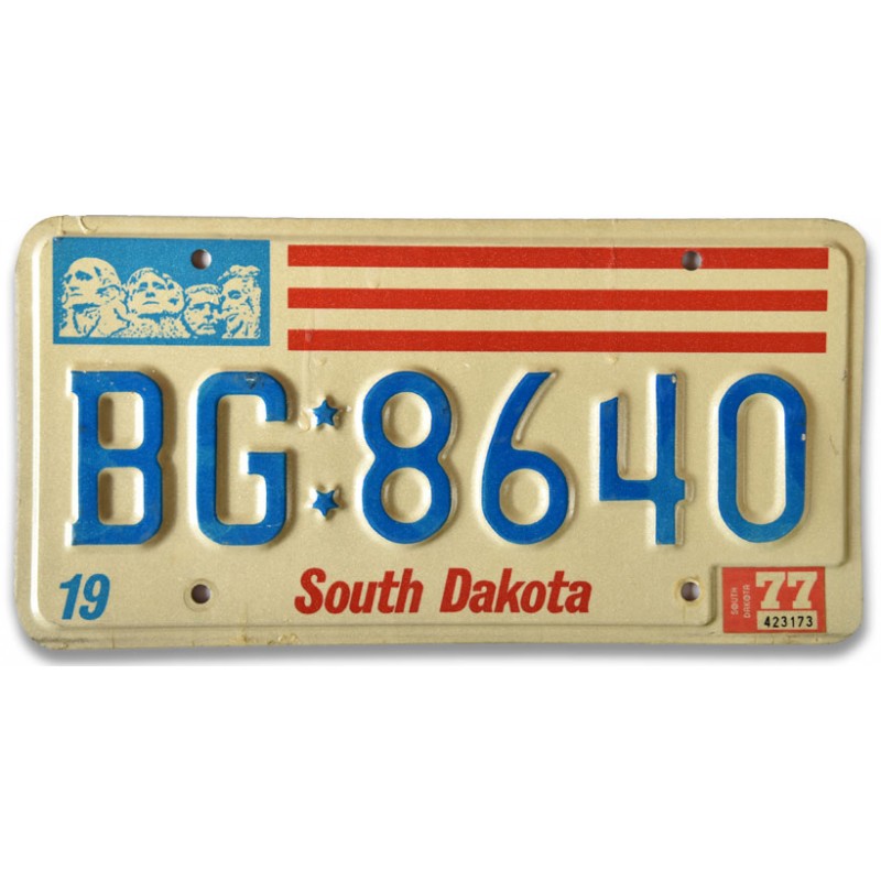 Amerikai rendszám South Dakota BG 8640