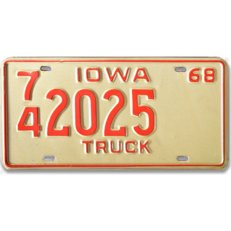 Amerikai rendszám Iowa Truck 1968