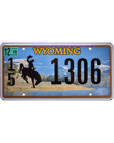 Amerikai rendszám Wyoming Country