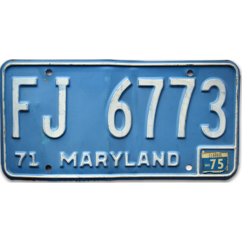 Amerikai rendszám Maryland Blue 1971