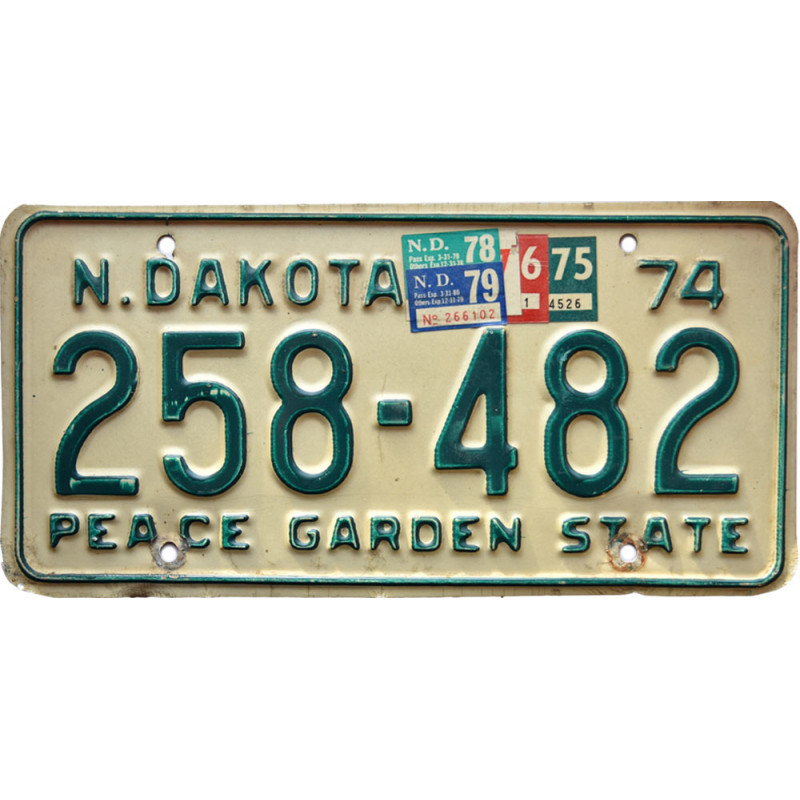 Amerikai rendszám North Dakota 1974