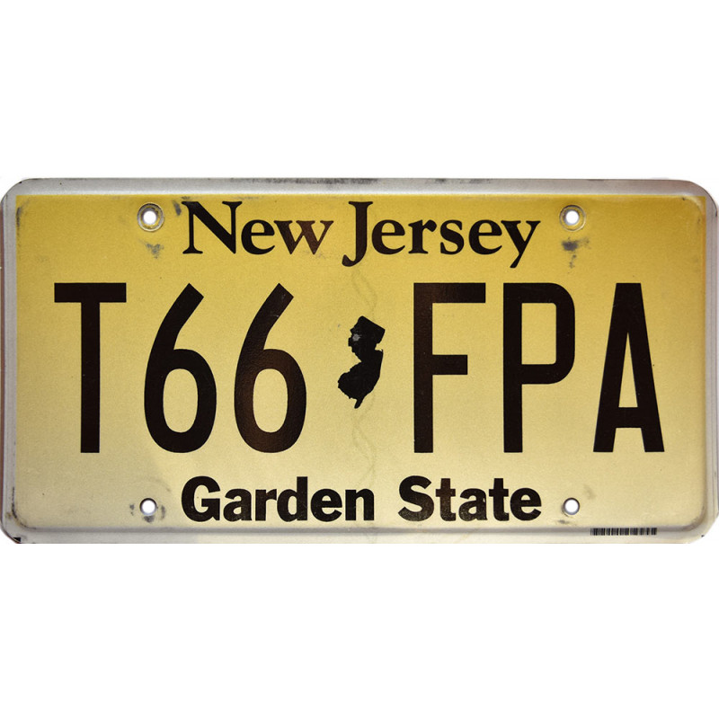 Amerikai rendszám New Jersey Garden State flat