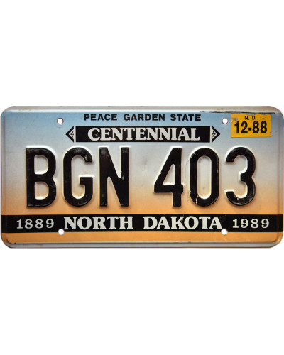 Amerikai rendszám North Dakota Centennial