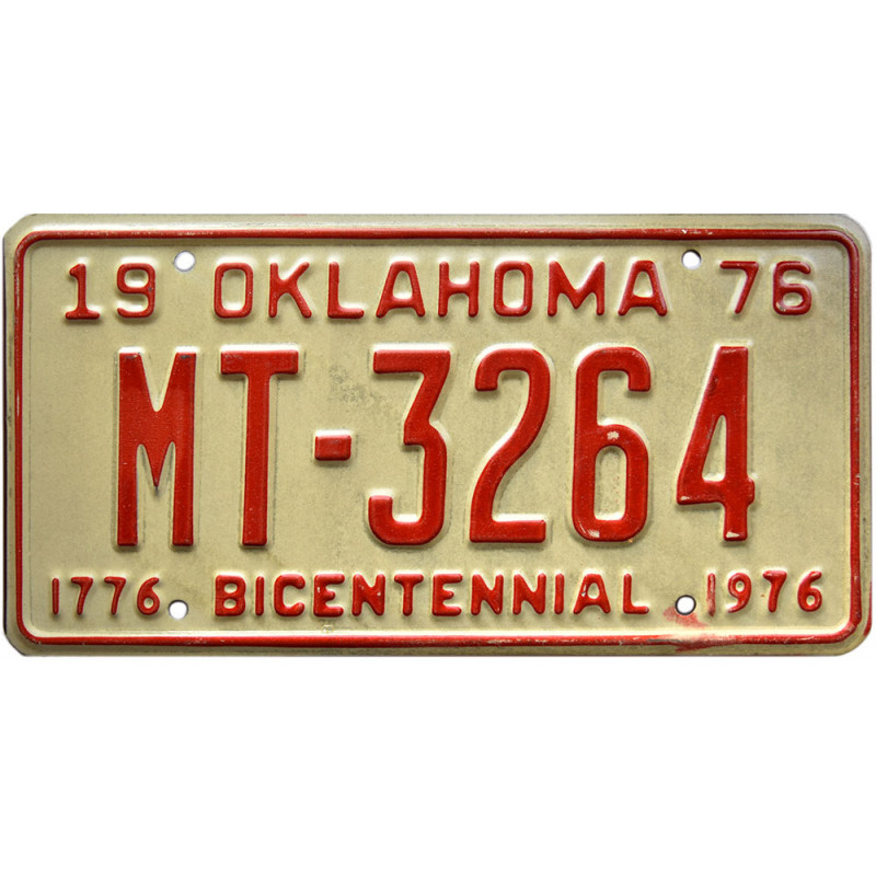 Amerikai rendszám Oklahoma Bicentennial 1976