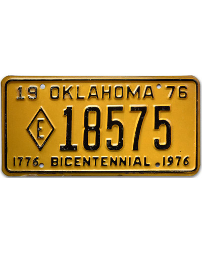 Amerikai rendszám Oklahoma Yellow 1976
