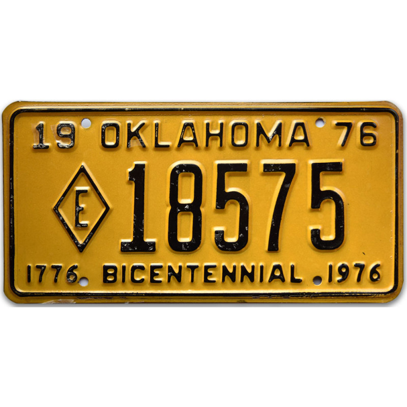 Amerikai rendszám Oklahoma Yellow 1976