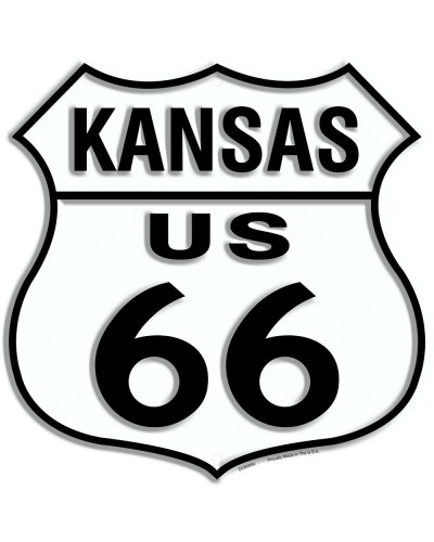 Fém tábla Route 66 Kansas Shield 30 cm x 30 cm
