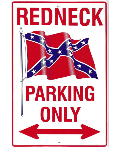 Fém tábla Redneck parking, 20 cm x 30 cm