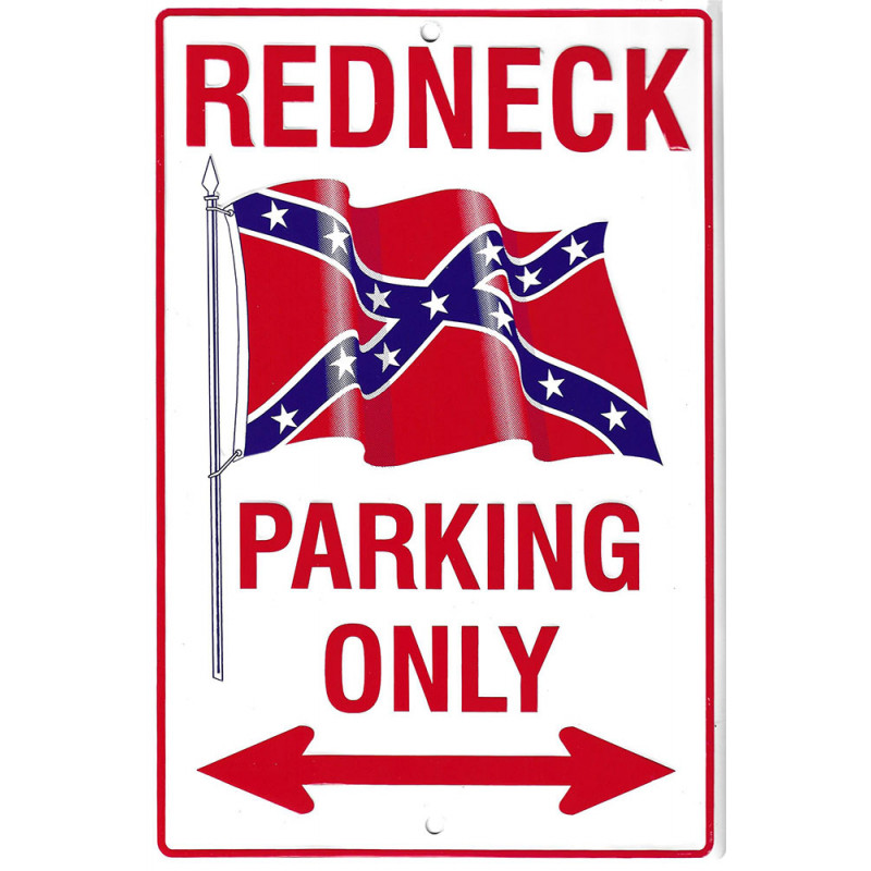 Fém tábla Redneck parking, 20 cm x 30 cm
