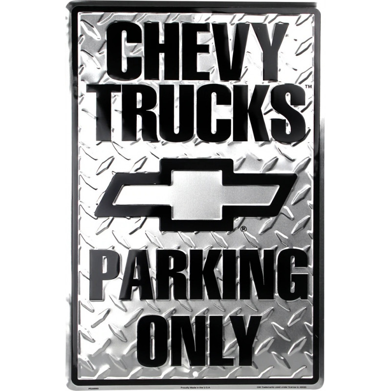 Fém tábla Chevy Trucks Parking 30 cm x 45 cm