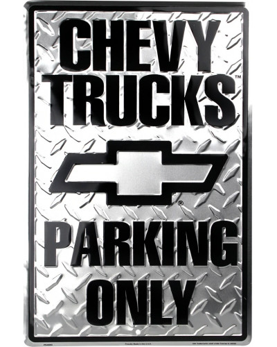 Fém tábla Chevy Trucks Parking 30 cm x 45 cm