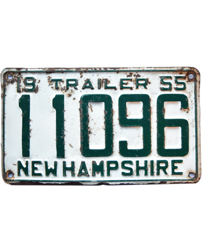 Amerikai rendszám New Hampshire Trailer 1955