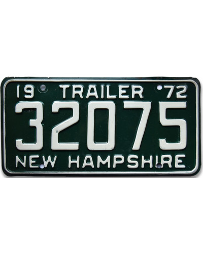 Amerikai rendszám New Hampshire Green 1972