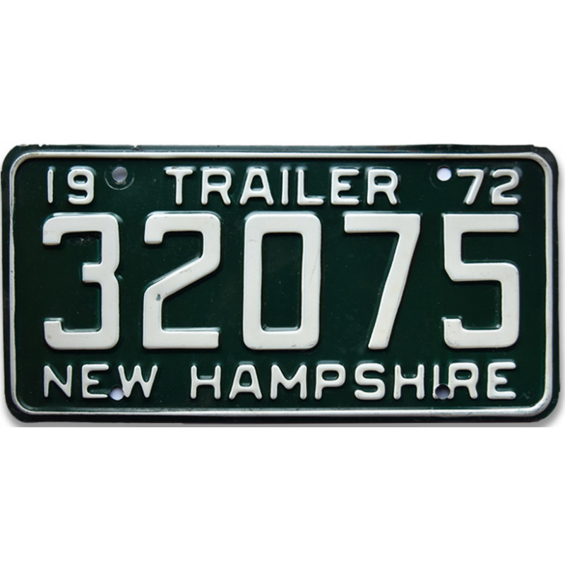 Amerikai rendszám New Hampshire Green 1972